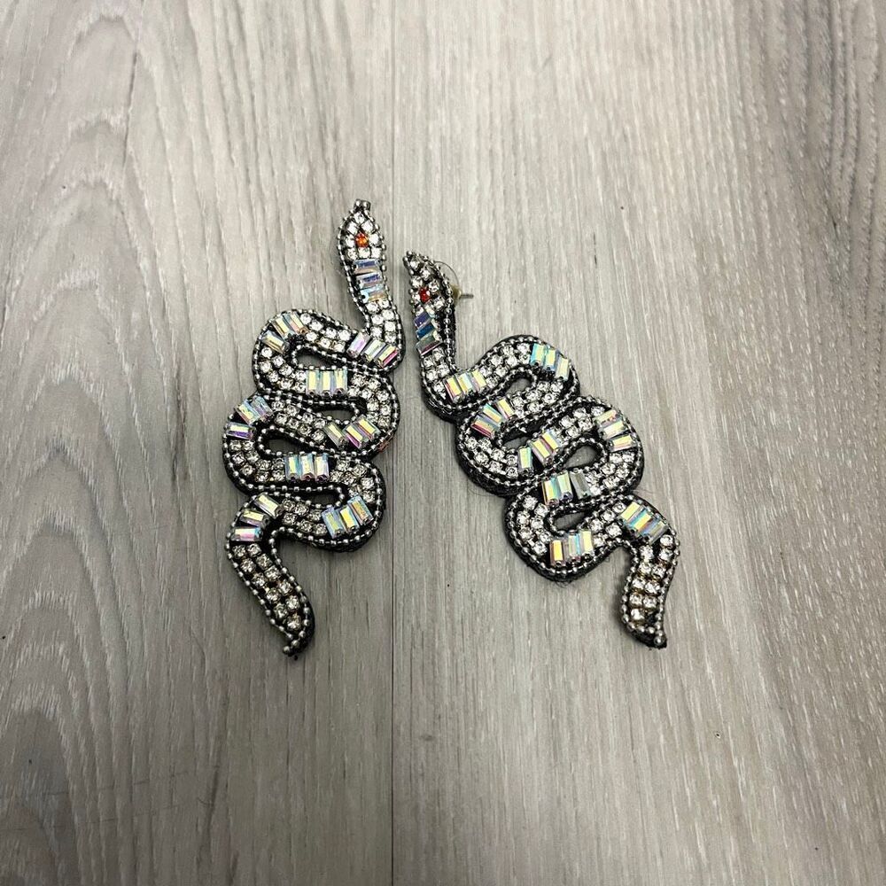 Serpent Snake Rhinestoneβ Statement Earrings